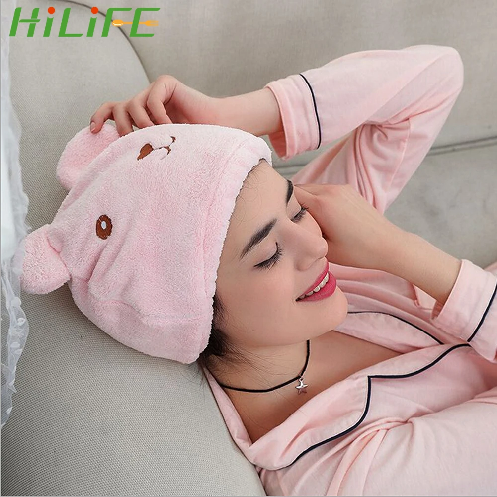 

HILIFE Quick Drying Hair Towel Head Wrap Hat Lovely Animal Cartoon Strong Absorbing Home Textile Bathroom Accessories