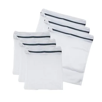 

Set Of 6 Mesh Laundry Bags With Zip Lock-3 Large & 3 Medium For Laundry,Blouse, Hosiery, Stocking, Underwear, Bra And Lingerie