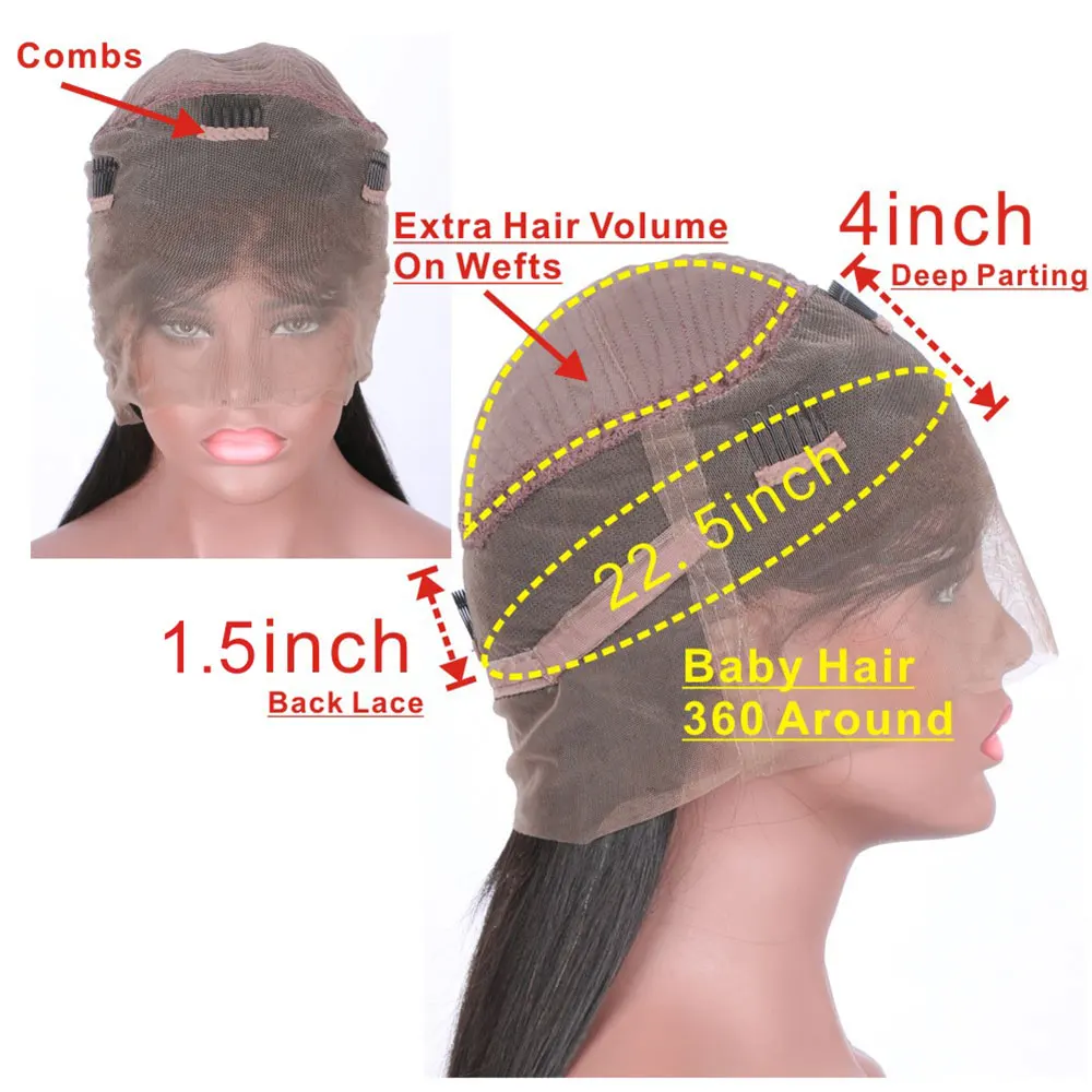 250% Density 360 Lace Frontal Human Hair Wigs Pre Plucked Deep Wave Brazilian Remy Hair 360 Lace Wig With Baby Hair MS.ILSA 250% Density 360 Lace Frontal Human Hair Wigs Pre Plucked Deep Wave Brazilian Remy Hair 360 Lace Wig With Baby Hair MS.ILSA