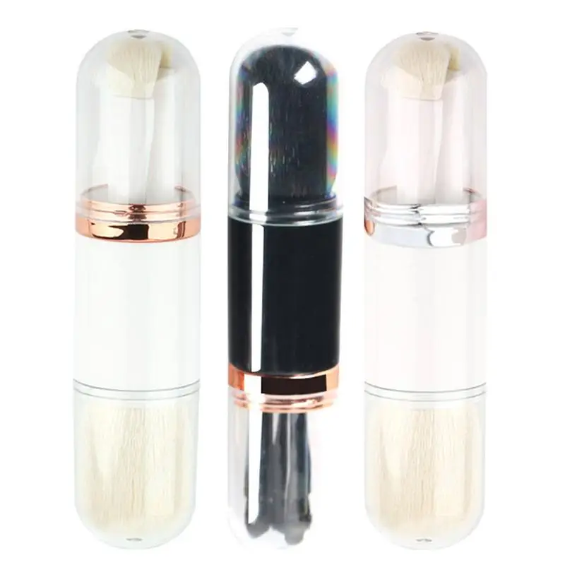 

New Telescopic Double Head Make Up Brush Set Refreshing Brush Combination Portable 4 In 1 Synthetic Cosmetic Foundation Powder