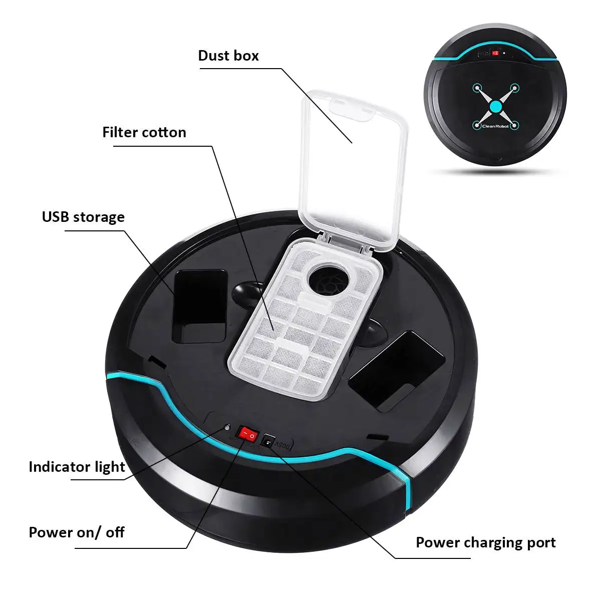 Automatic Sweeping Robot Sweep Suction Dust Machine Rechargeable Electric Vacuum Cleaners Home Floor Dirt Dust Hair Cleaner