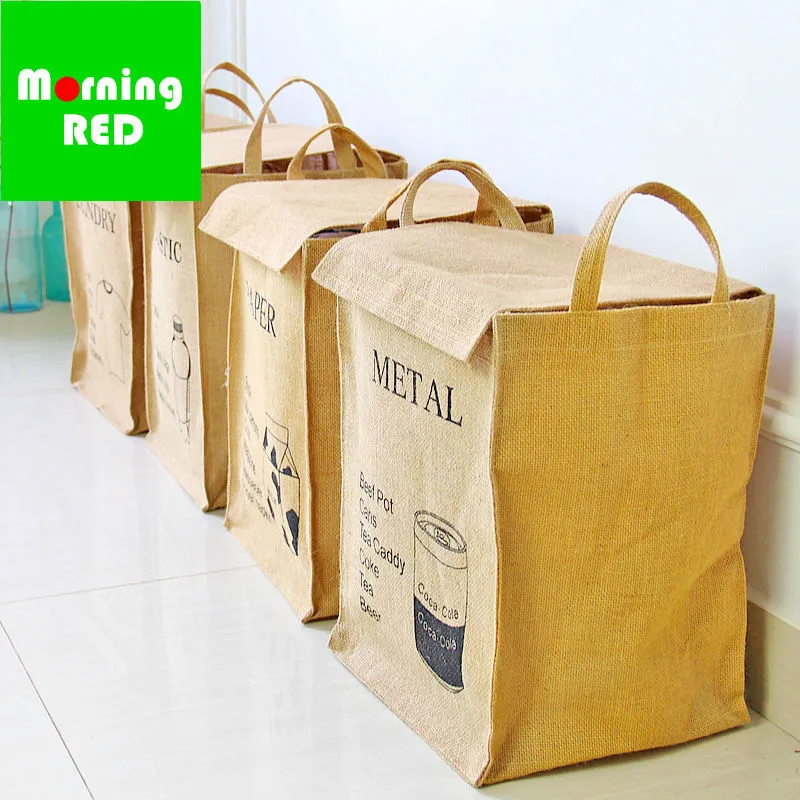 

HOT Cotton & Linen Home Clamshell Storage Box Dirty Clothes Storage Basket Garbage Bin Miscellaneous Classification Organizer