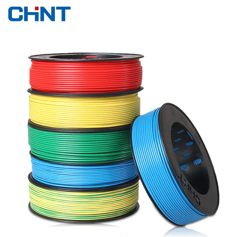 CHNT гибкий изоляционный соединительный кабель одножильный обустройство дома медный сердечник твердая линия BV6 квадратный 10 метров мульти-цветной провод