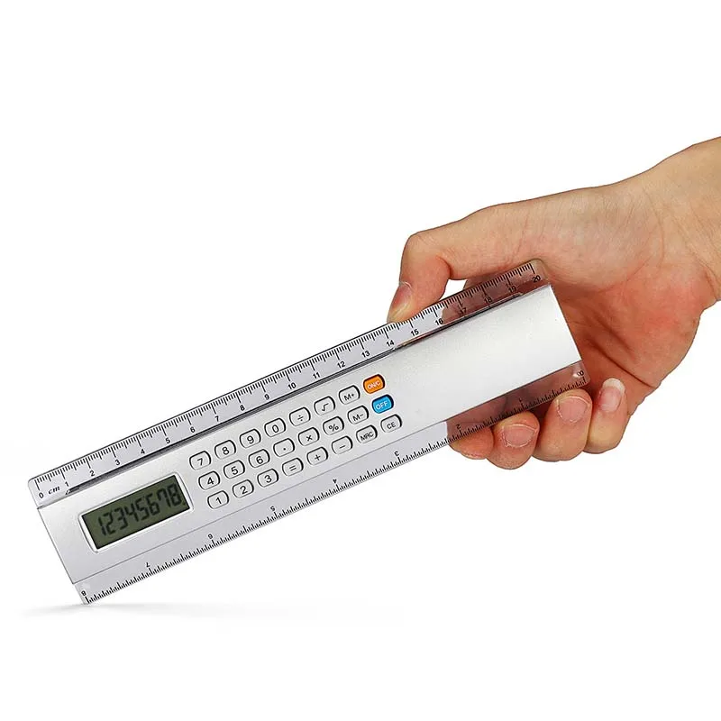 Multifunctional 20cm Ultra-thin Ruler With CalculatorMeasuring Tool School Office Woodworking