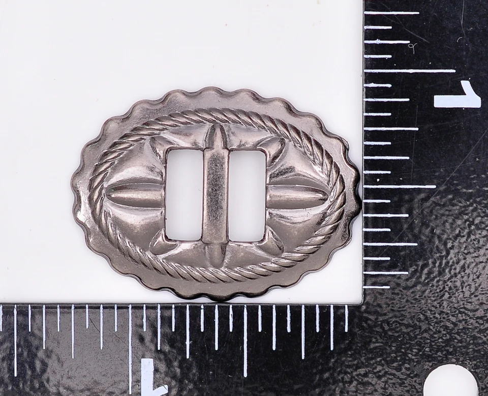 5-Pack Western Gold & Silver Engraved Leathercraft Slotted Conchos - 1-1/4" For Saddles, Belts, Crafts