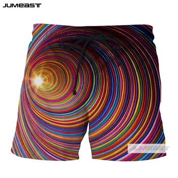 

Jumeast 3D Print Vertigo Color Short Pants Vertigo Design Men/Women Loose Size Short Endless Circle Pattern Novelty Board Shorts