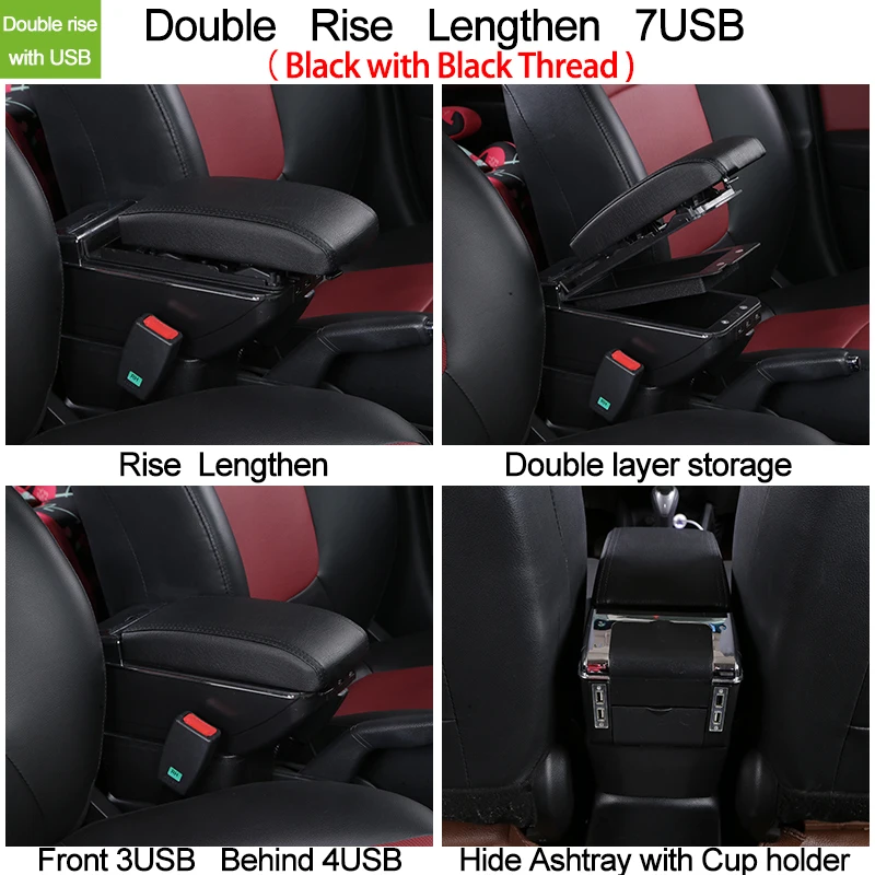  Para Renault capture II 2018 caja de reposabrazos universal car center console caja accesorios de m