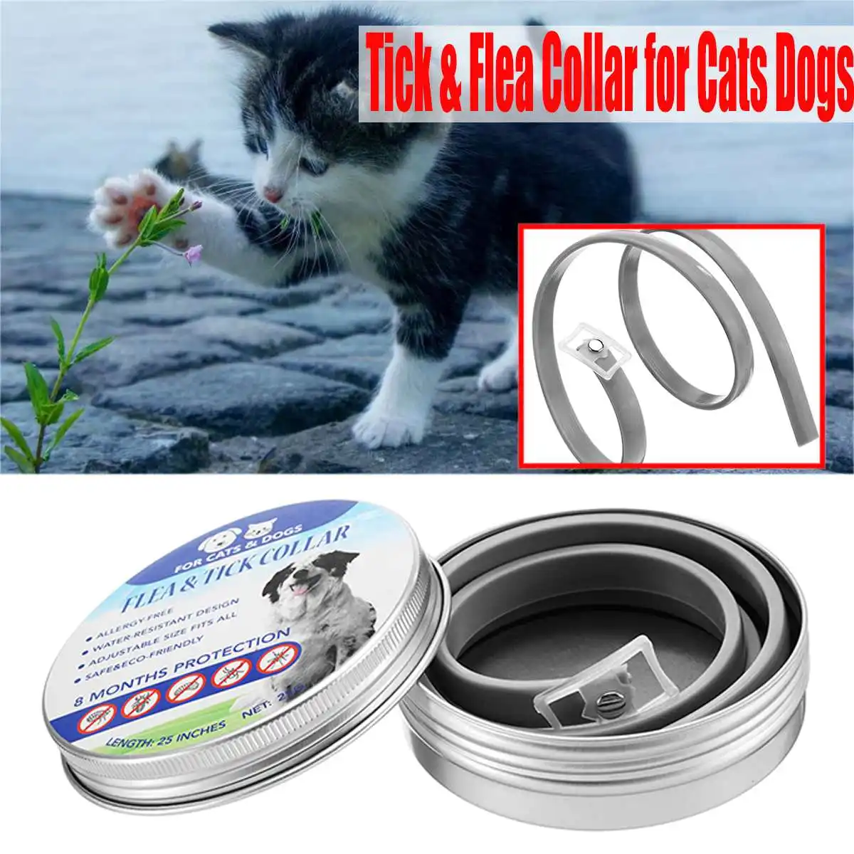 

Adjustable Flea and Tick Collar for Cats Dogs Pets 8 Months for Protection TPE Pet Dog Cat Anti Flea Anti Mosquito Insect Collar