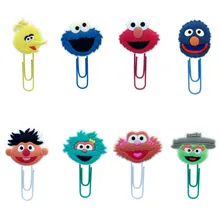 8 шт. Улица Сезам мультфильм канцелярская закладка скрепки для бумаги Книга Школьные маркеры и офисные принадлежности закладки из полихлорвинила подарок для детей