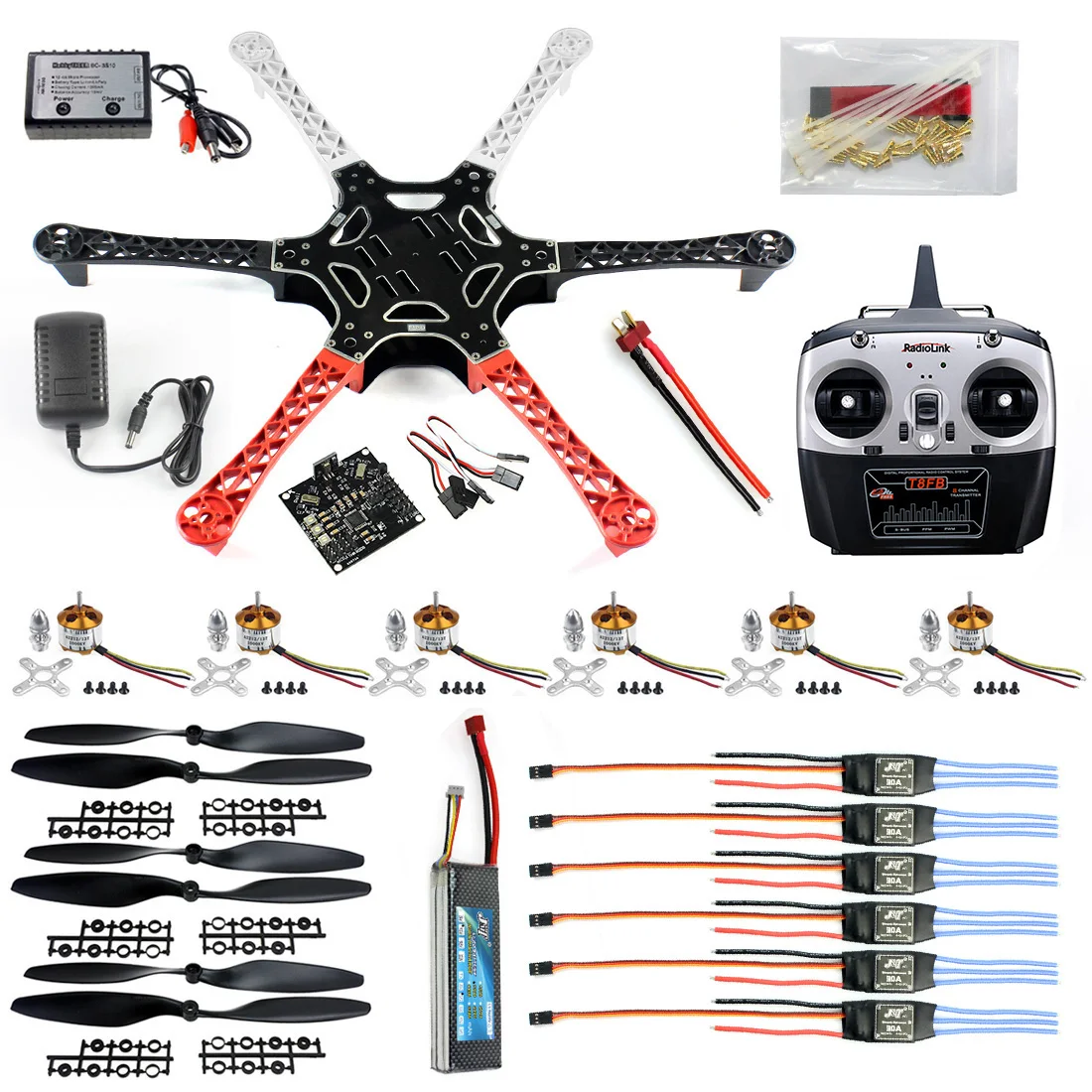F550 6 осевой фланец KK 2 3 контроллер HexaCopter RTF W/ESC Мотор Пропеллер батарея T8FB TX RX ESC