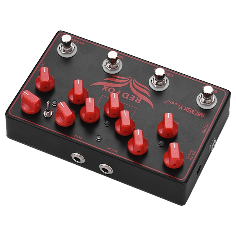 MOSKY RED FOX 4-in-1 Electric Guitar Effects Pedal Delay + Chorus + Loop + Overdrive Guitar Pedal Guitar Accessories MOSKY RED FOX 4-in-1 Electric Guitar Effects Pedal Delay + Chorus + Loop + Overdrive Guitar Pedal Guitar Accessories