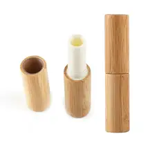 

1pc Lipstick Tube Original Bamboo Lip Protector Lipstick Empty Tube High-Grade Slender Section 4g