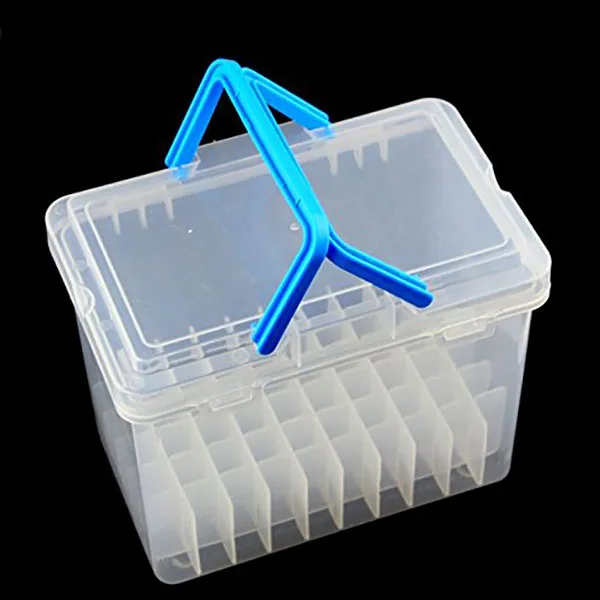 

Transparent 60-Slots Portable Waterproof Moistureproof Markers Pens Storage Box Case For Mark Pens Home Office Desk Organizer