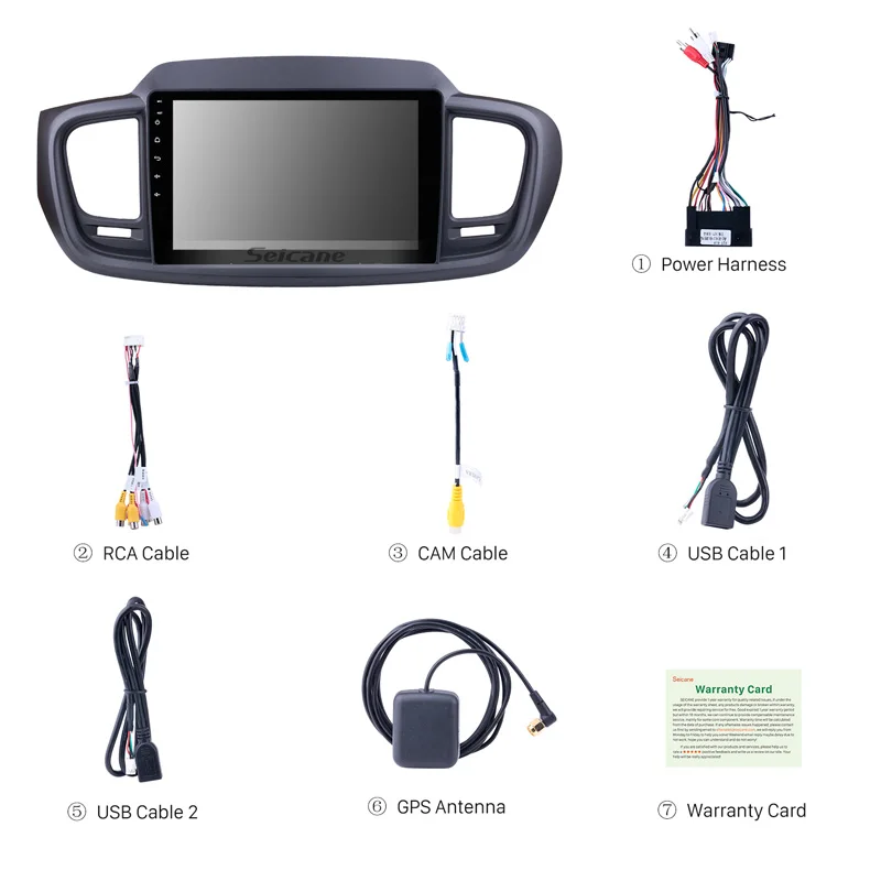  Seicane 10.1 inch 2din Android 8.1 Car Radio GPS Head Unit For KIA SORENTO 2015 2016 (LHD) Wifi Blu