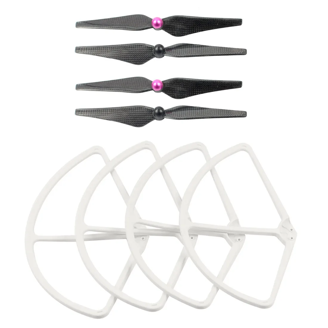 

F07274-C 9443 Self-Tightening Carbon Propellers + Props Guard Bumper Protector for Phantom 2 Vision + FS