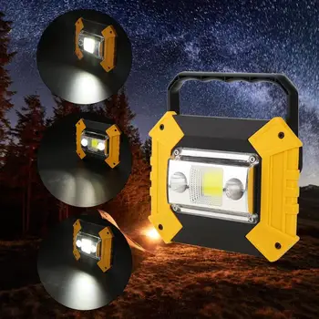 

LED Portable 20W R5+COB LED Floodlight Outdoor Working Light USB Charging Spotlight