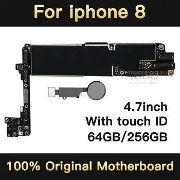 

for iphone 8 Motherboard without / with Touch ID Original unlocked for iphone 8 Logic with IOS System fingerprint 64gb / 256gb