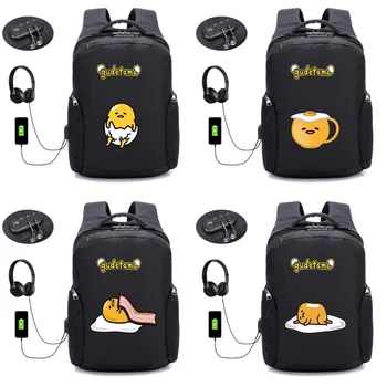 

cute Gudetama Lazy Egg backpack Anti thief USB Recharging Laptop Backpack Men women Travel Backpack student book bag 12 style