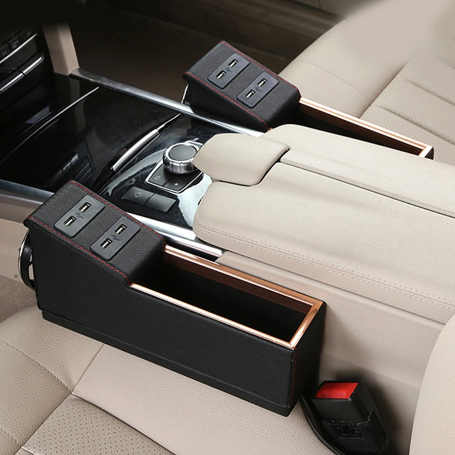 Универсальный автомобильный Стайлинг из искусственной кожи 4 USB зарядный чехол