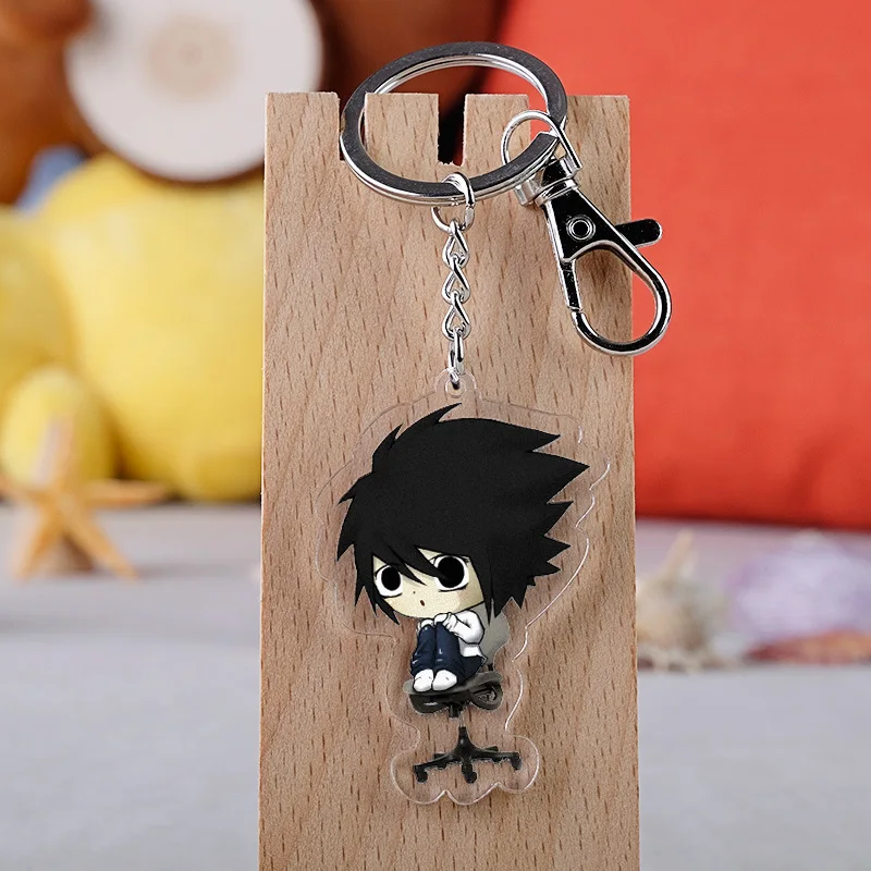 Брелок для ключей Death Note Chians Chibi Yu Gi Oh Мультяшные двусторонние акриловые