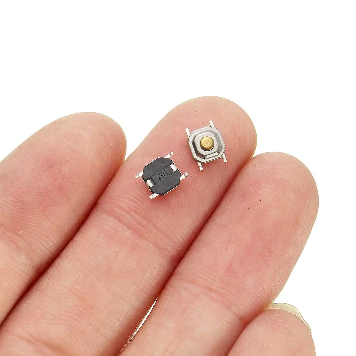 

CLAITE 50pcs 4 Pin Button For MP3 DVD MP4 Waterproof Micro-switch Tactile Push Switch Tact 5X5X1.5MM SMD