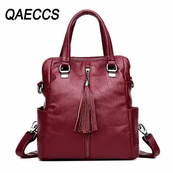 

2019 Women Leather Backpacks High Quality Female Back Pack Vintage Bagpack Multifunction Large Capacity Backpack For Girls New