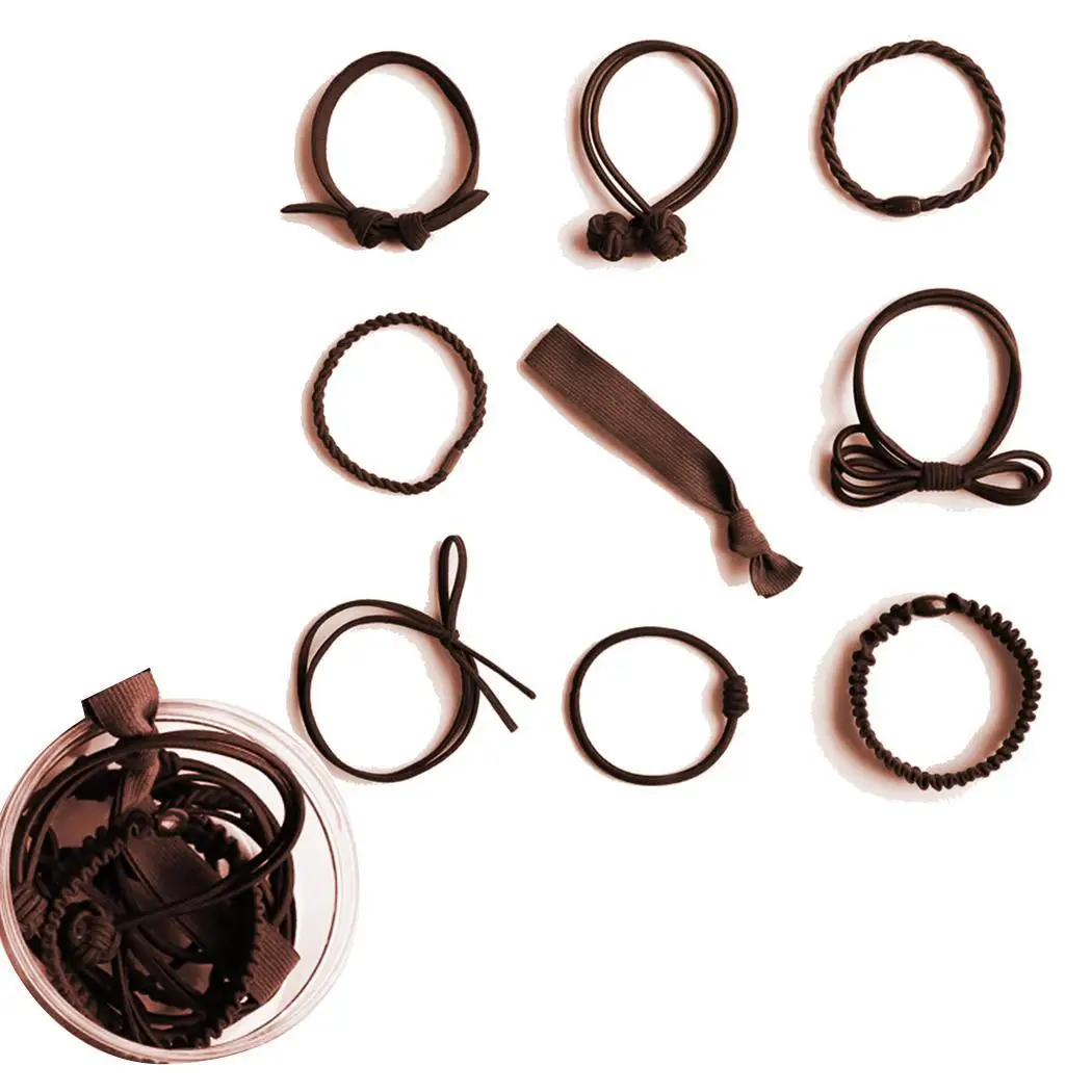 9 Pcs/ Set Girl Fashion Hair Rope Candy Color Elastic Ring Band Hair Accessory