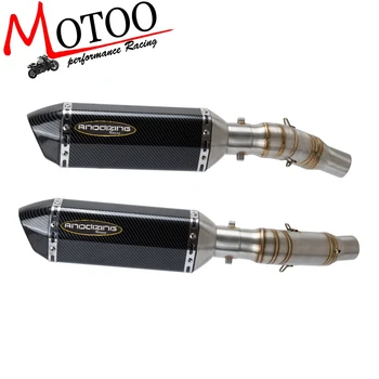 

Motorcycle Exhaust System Slip On Middle Pipe Link Pipe For KAWASAKI Z1000 2010 - 2016 Z 1000 Slip-On with Exhaust Muffler