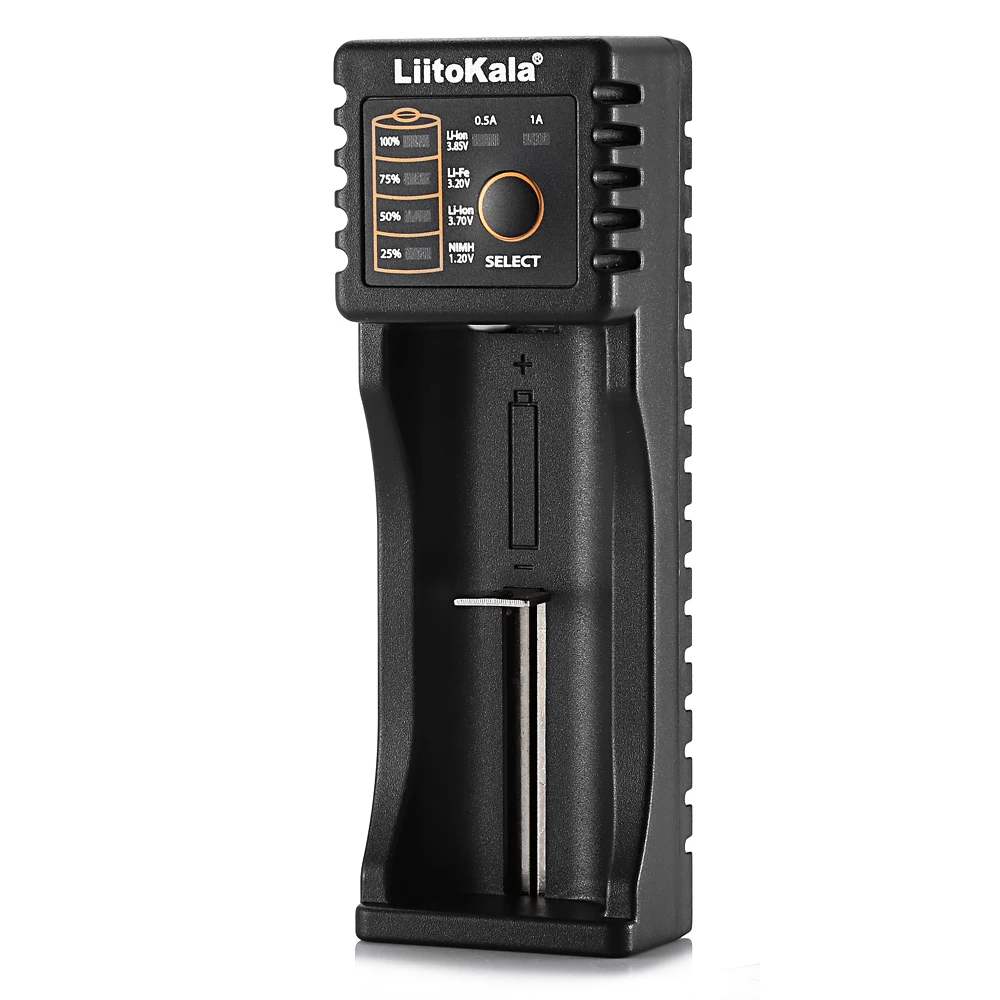 

LiitoKala Lii - 100B 0.5A / 1A Li-ion Ni-MH Li-Fe 1 Slot Battery Charger with USB for A AA AAA 18650 Rechareable Batteries