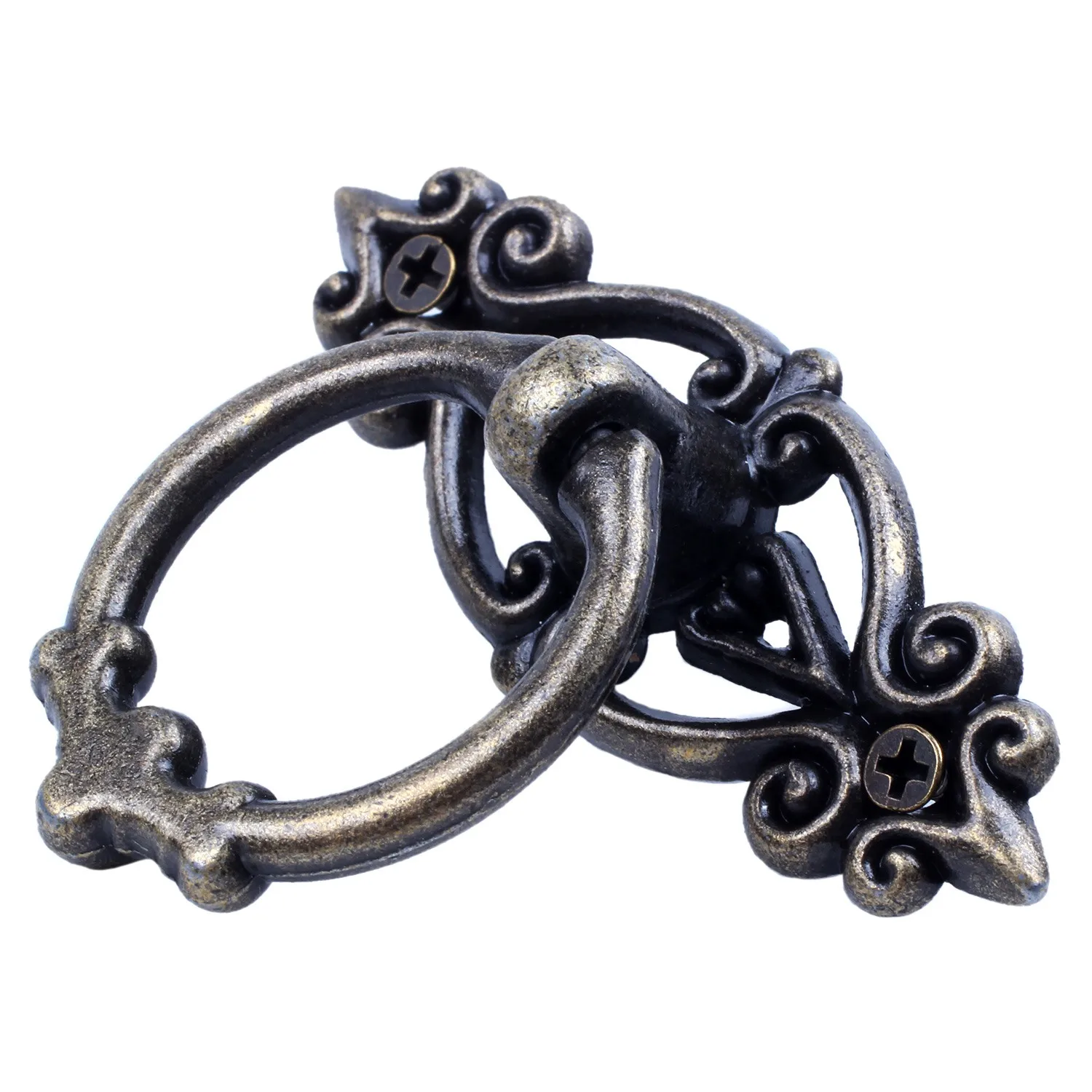 10 Pcs /set Vintage Antique Door Cabinet Handles Vintage Furniture Knobs Cupboard Dresser Wardrobe Drawer Ring Handles Hareware