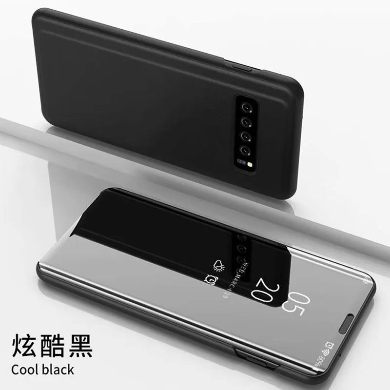 Умный зеркальный флип чехол для телефона Samsung Galaxy S9 S10 S8 S7 S6 Edge Plus S10E Прозрачный Note 9