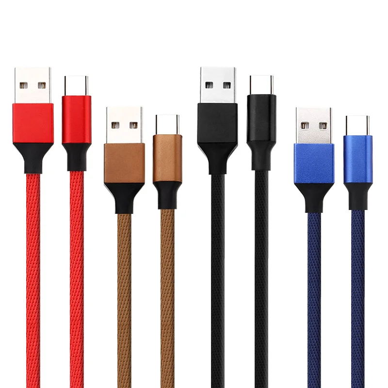 1 м USB кабель типа C нейлоновая линия и металлический штекер для быстрой зарядки
