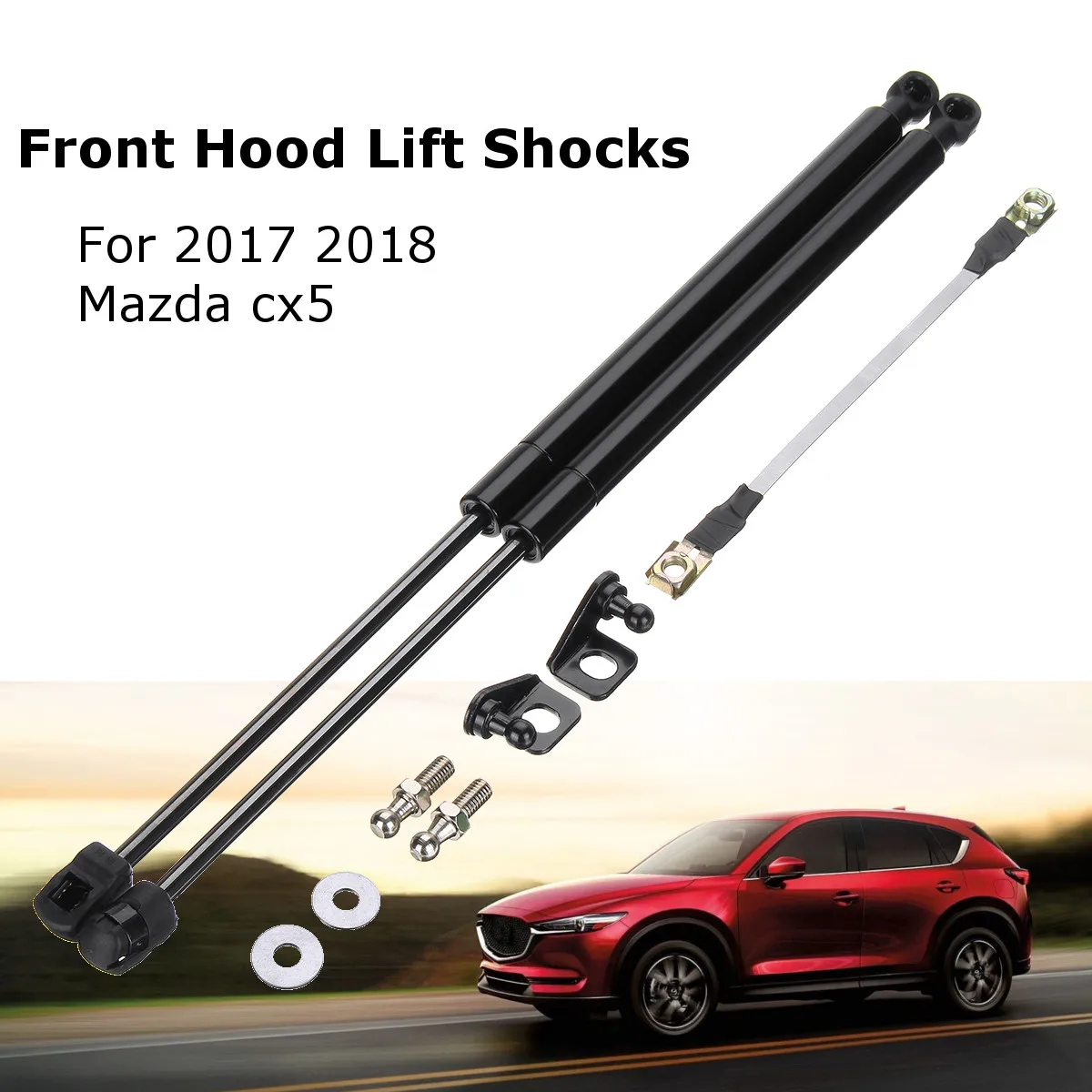 

Car Engine Cover Supports Struts Rod Front Bonnet Hood Lift Hydraulic Rod Strut Spring Shock Bar for Mazda CX5 CX-5 2017 2018