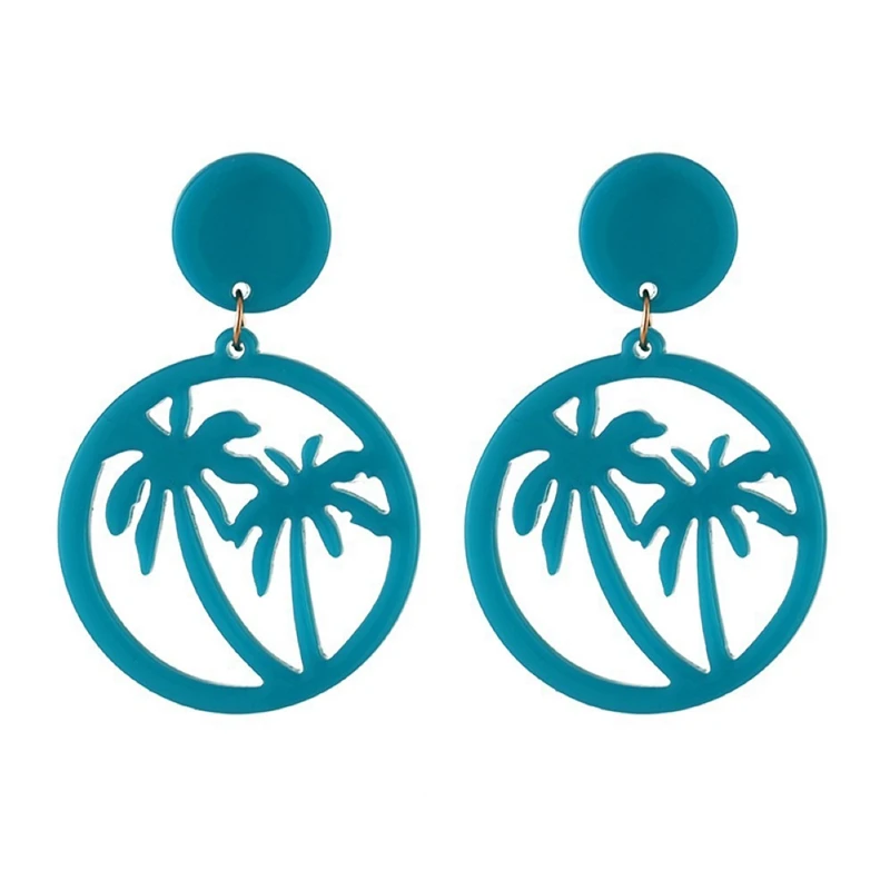 

Fashion Simple Hollow Coconut Earrings Simple Fluorescent Earrings