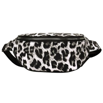 

Women Handbag Neutral Outdoor Zipper Leopard Print Messenger Bag Sport Chest Bag Waist Bag