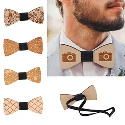 Мода оригинальный деревянный галстук-бабочка Tiet джентльмен Жених деревянный галстук-бабочка Свадебная вечеринка галстуки-бабочки