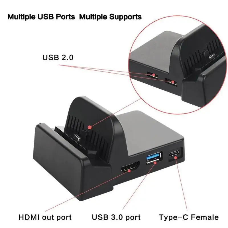 المحمولة التبريد نوع C التلفزيون حوض قاعدة ل Nintend التبديل المضيف 4 K HDMI الإسقاط حامل تلفاز ل NS دعم بلوتوث اتصال