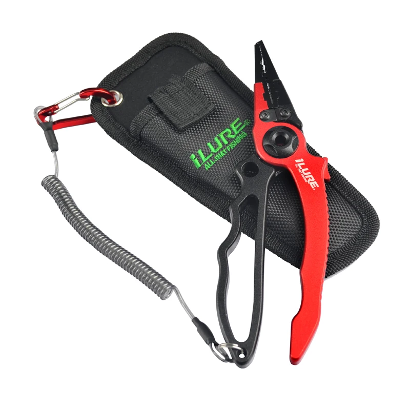 

Aluminum Alloy Fishing Pliers Multifunctional Hooks Remover Line Cutter Split Lure Rings Fishing Holder Tackle Pliers with Lock