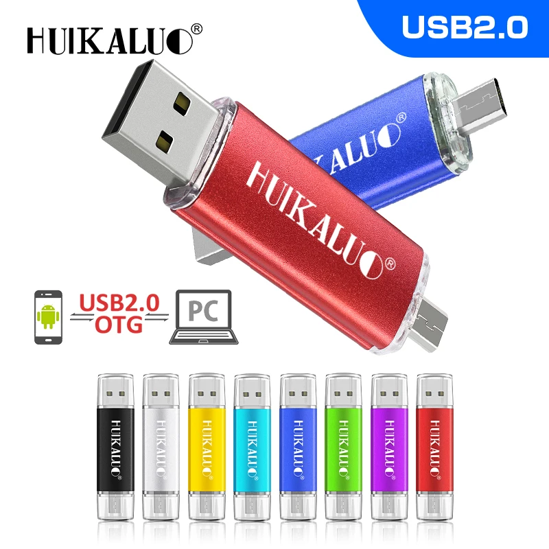 Цветной OTG USB флэш накопитель HuiKaLuo для android 8 ГБ 16 32 64 Гб 128 карта памяти мобильного