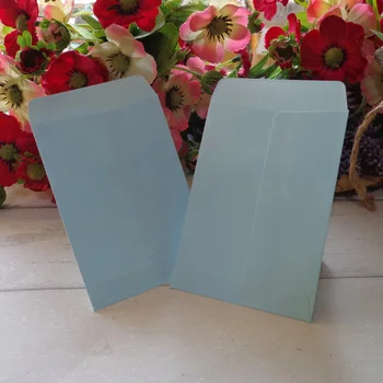 

20pcs LightBlue Solid Card Kids Postcard For Student for Lomo Favor Storage 7x10cm+1.5cm Paper Envelope