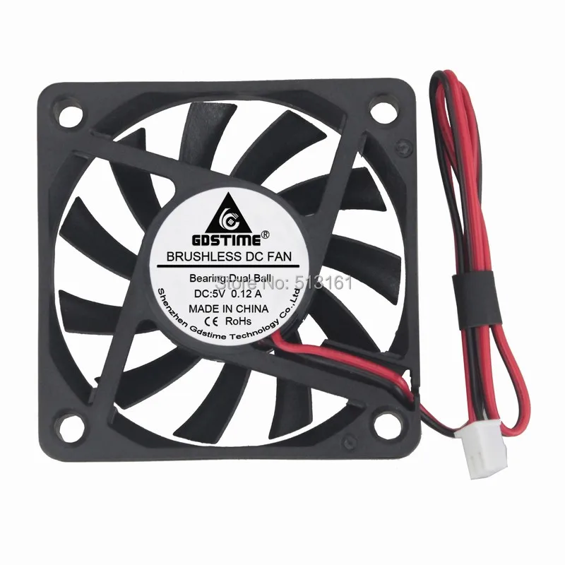 Gdstime 5V Ball Bearing 60mm 6cm 60mm x 60mm x 10mm DC Brushless PC Laptop Computer Cooling Cooler Fan Indsutry Axial Fan