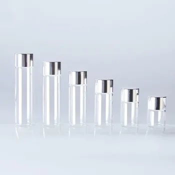 

50pcs/lot 5ml 8ml 10ml 14ml 16ml 20ml Small Clear Bottles Glass Vial With Aluminum Cap For Wedding Holiday Decor Christmas Gifts