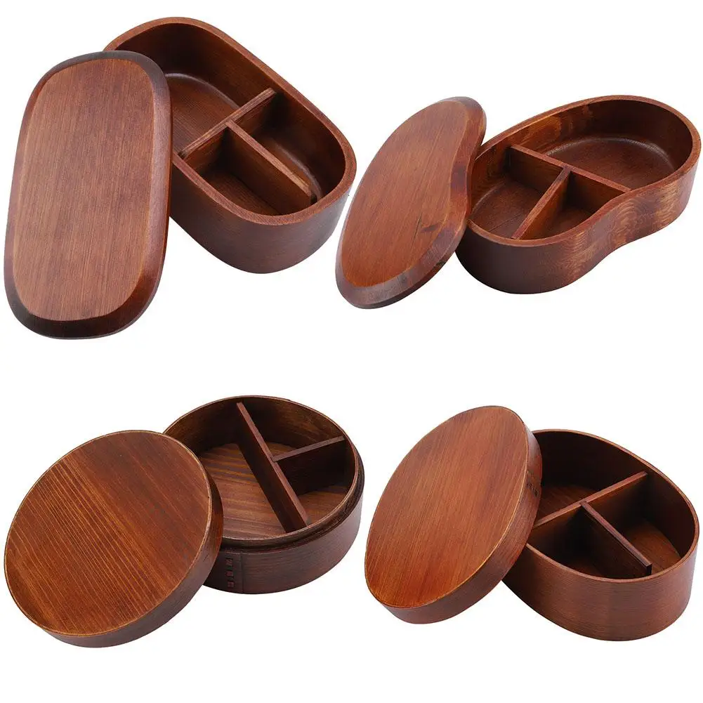

Japanese Style Wooden Lunch Box Environmental Food Container Portable Picnic Students Food Container Kitchen Accessories Hot