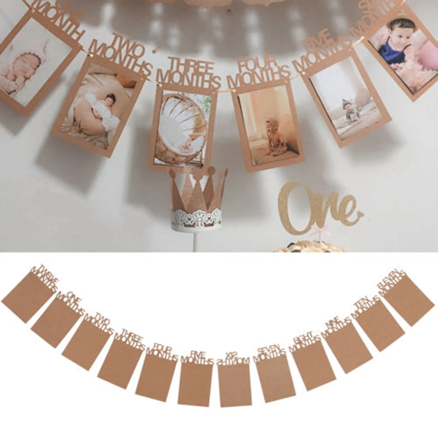 

DIY Monthly 1St One Year Old Baby Photo Birthday Party Banner Flag Decor 2019 *1
