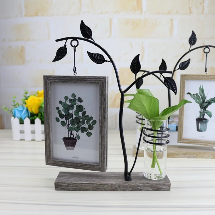 

Features With Hydroponic 6 Inch Hanging Double-Sided Photo Frame Creative Personality Decorative Table Crafts Ornaments