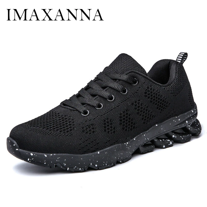

IMAXANNA Sneakers Women Mesh Round Head Breathable Sport Shoes Running Shoes Leisure Lace Up Flat Rubber Sole Running Shoes Ms