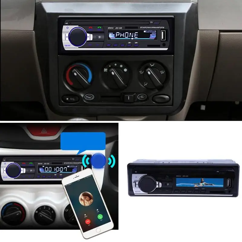 

LED Car Bluetooth Stereo MP3 Player SD Card U Disk AUX Music Player Automobile 1Din 1 Din FM Radio Autoradio with Remote Control