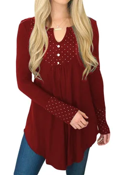

Rogi Tee Shirt Femme 2019 Spring Women Long Sleeve V Neck T-Shirts Ladies Patchwork Jumper Tees Tops Poleras De Mujer