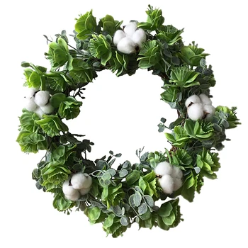 

14.96'' Wreath Dried Flower Cotton Garland Room Decoration Garland Wedding Decoration Door Garland Wall Hanging Ornament
