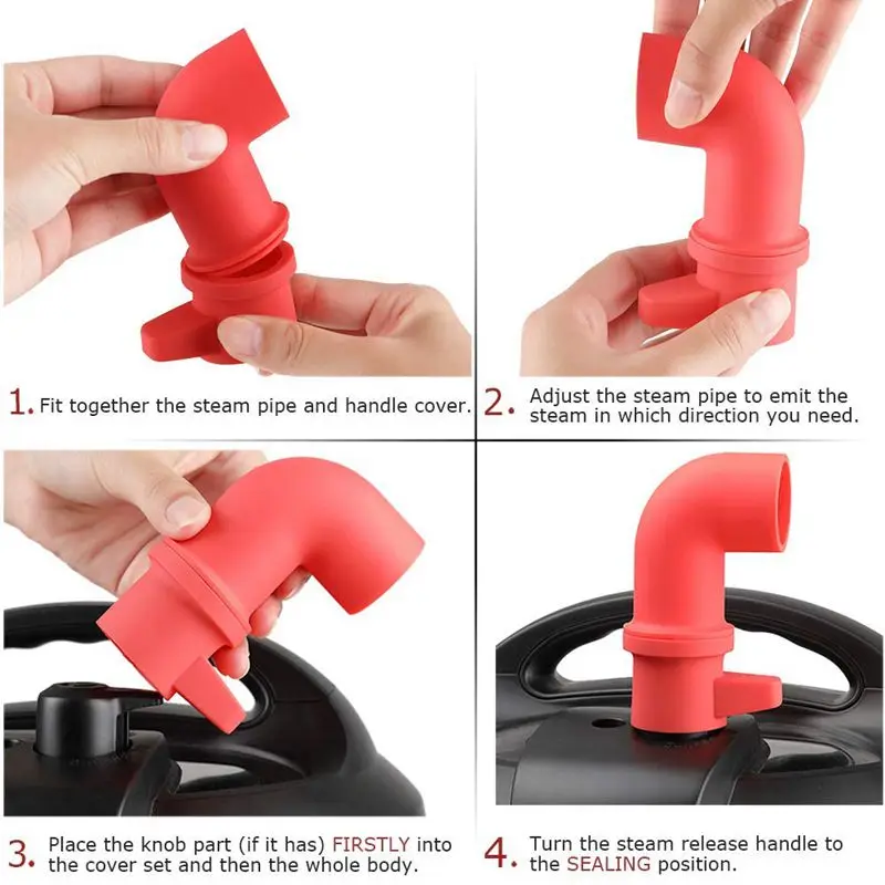 

1Pcs Steam Release Fitting For Instant Cooker Or Pressure Cooker - 360 Degree Swivel Design With Freely Adjustable Orientation